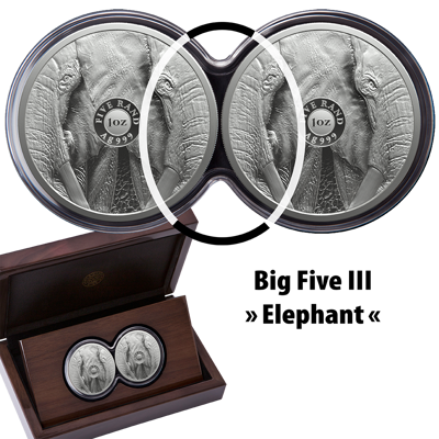 2 oz Silver Coin Set - Big Five III - Elephant - Double Capsule - 2024