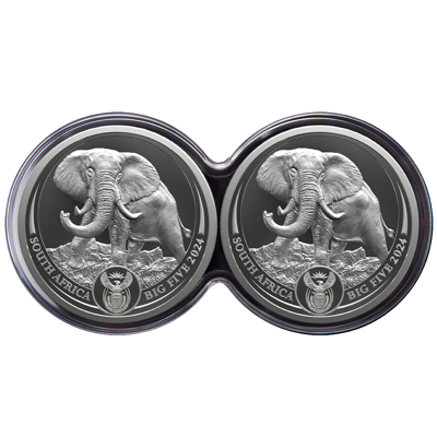 2 oz Silver Coin Set - Big Five III - Elephant - Double Capsule - 2024