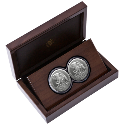 2 oz Silver Coin Set - Big Five III - Elephant - Double Capsule - 2024