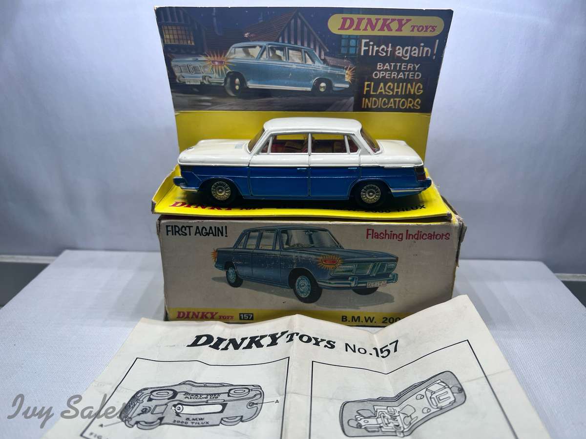 Dinky Toys #157 BMW 2000 TILUX - Blue/White - Original Box & Inner