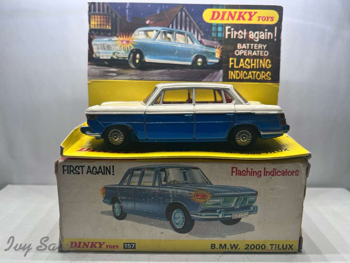 Dinky Toys #157 BMW 2000 TILUX - Blue/White - Original Box & Inner