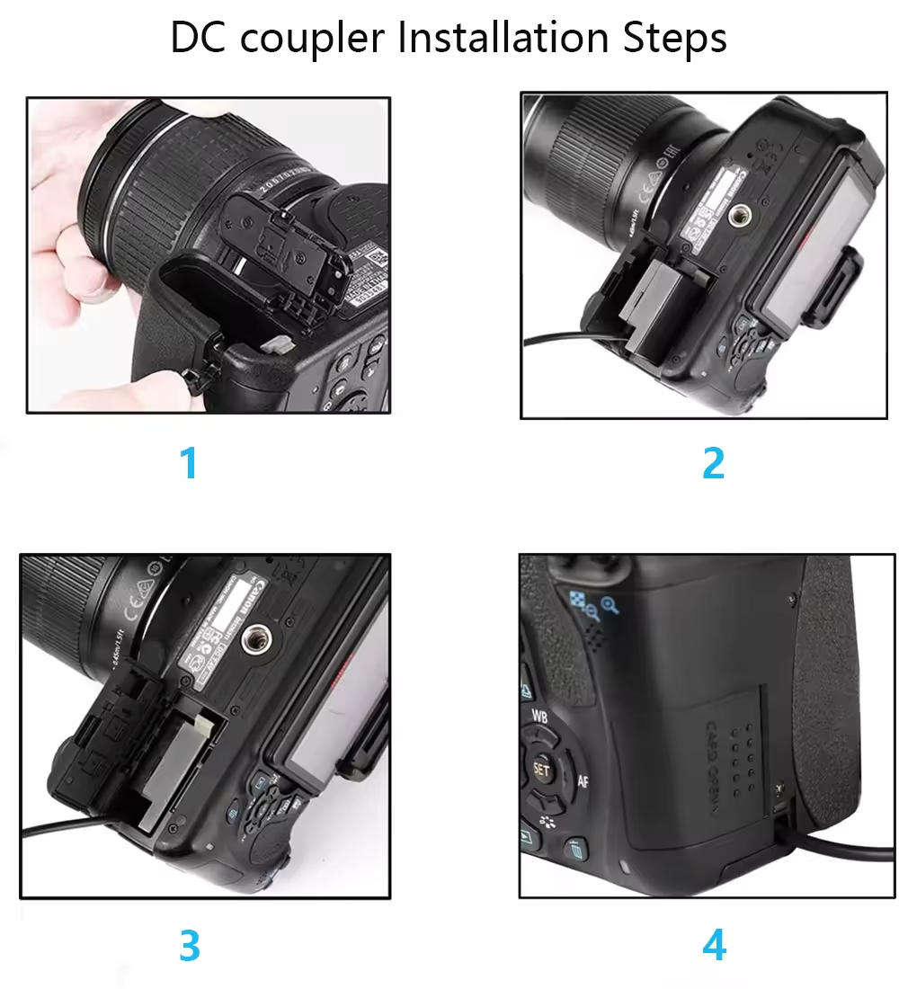 Power Bank LP-E10 Type C Cable DR-E10 ACK-E10 DC Coupler for Canon