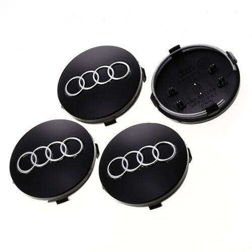 4x Audi WHEEL CENTRE CAP CAPS (68mm / 58mm) BLACK