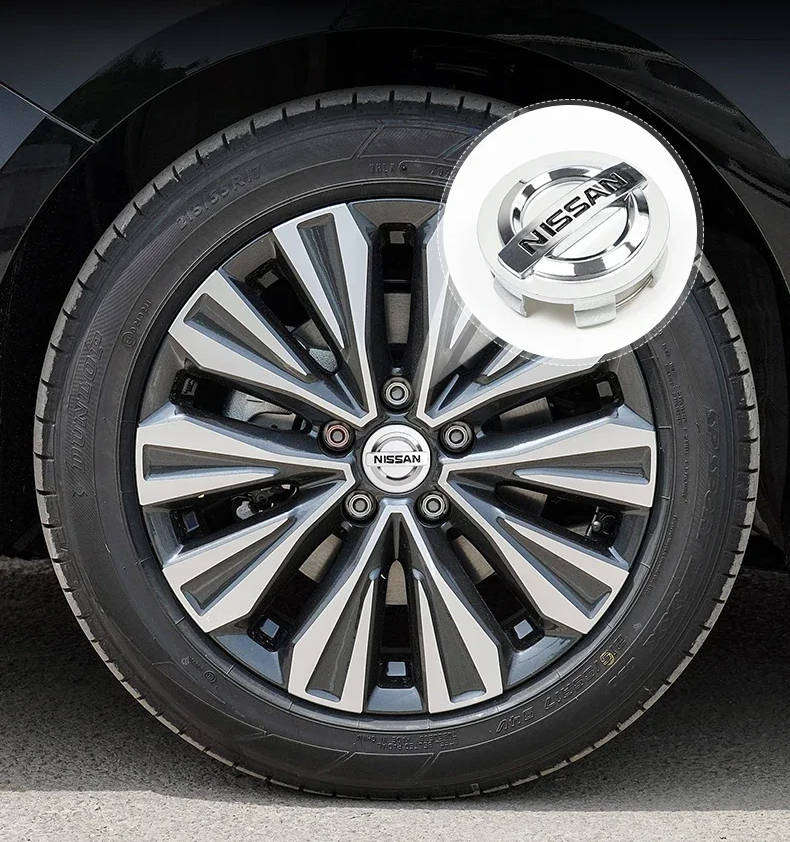 4pcs 60mm Car Wheel Centre Caps Rim Hubcaps for Nissan (Silver)