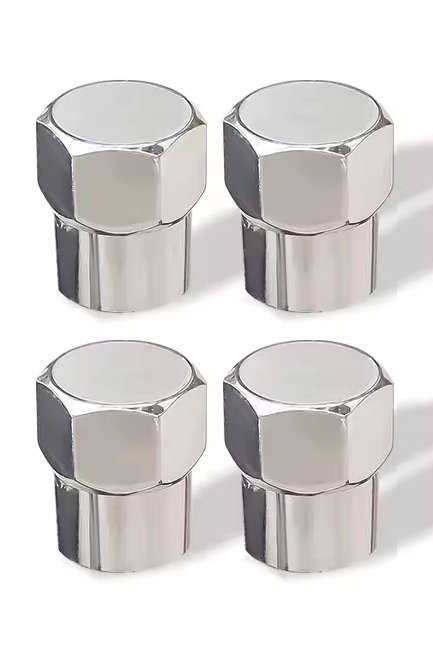 Metal Valve Caps - Silver (Set of 4)