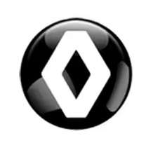 RENAULT Valve Caps - Black with chrome Renault logo (Set of 4)