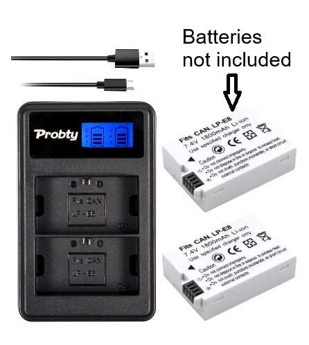 Generic (LCD Display) DUAL USB Charger for Canon LC-E8 / LP-E8 Batteries