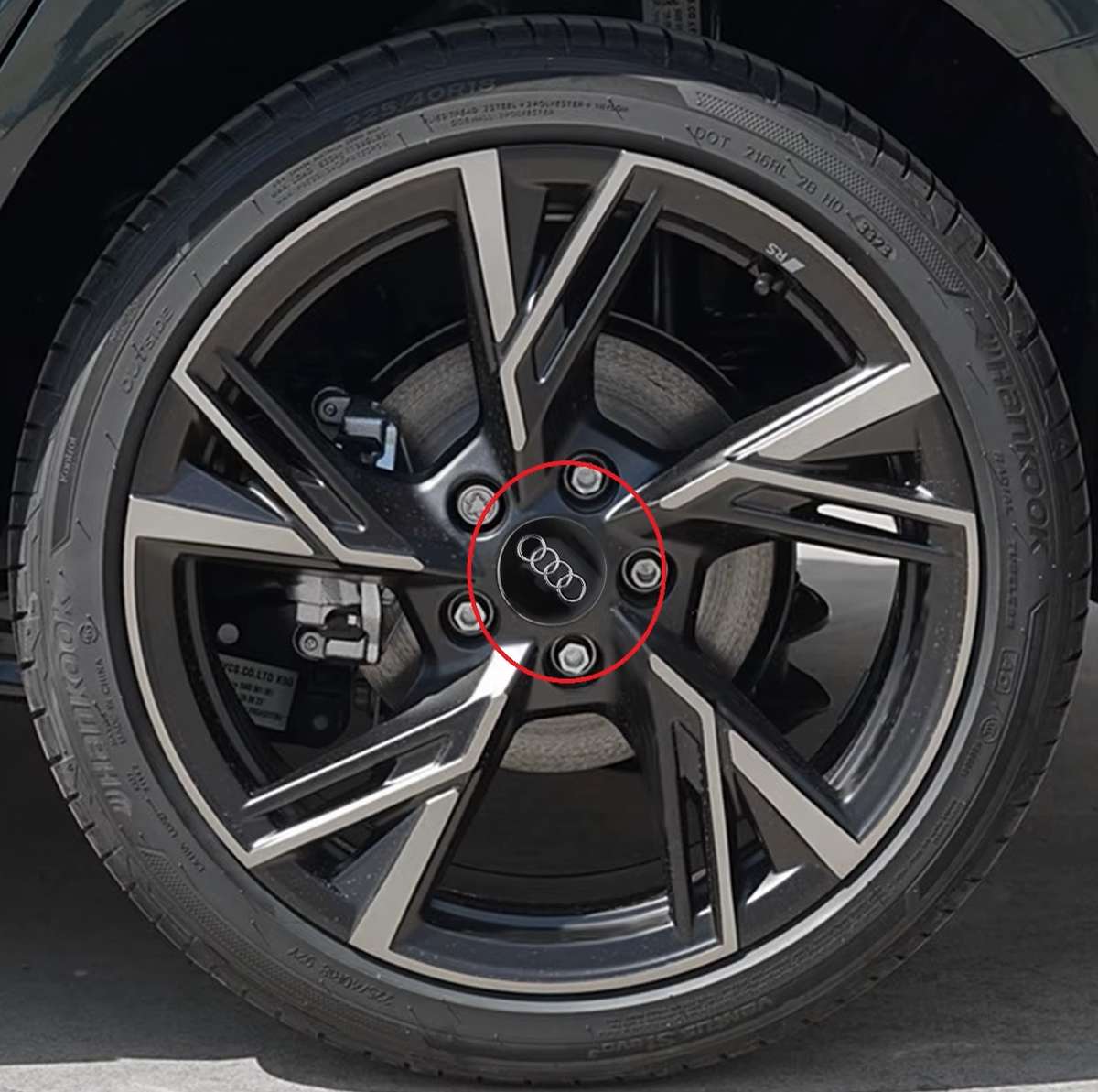 Set of 4 WHEEL CENTER CAPS 68mm / 58mm for AUDI BLACK