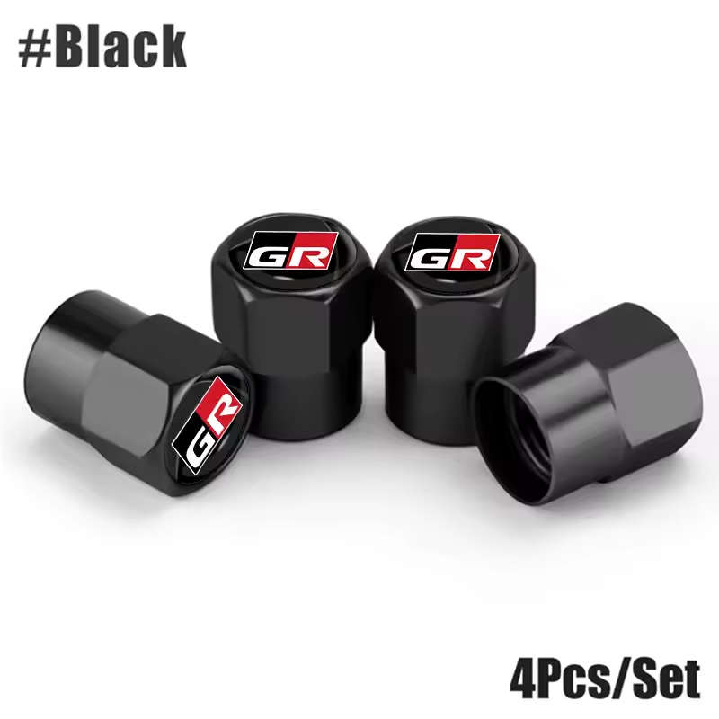TOYOTA GR Valve Caps - Black (Set of 4)