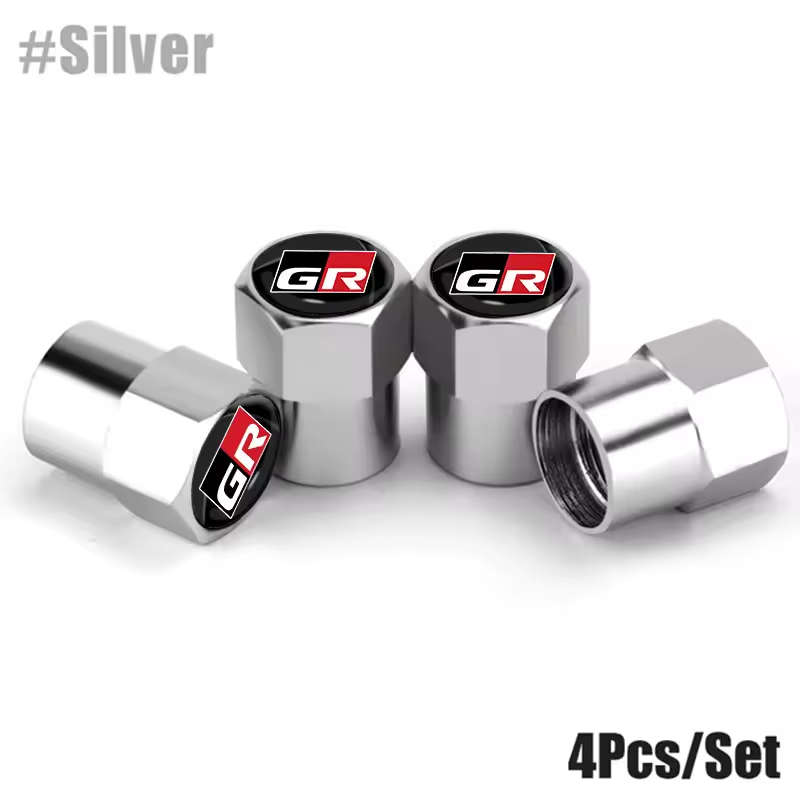 TOYOTA GR Valve Caps - Silver (Set of 4)