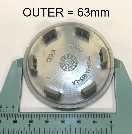 4pcs 63mm / 60mm Car Wheel Centre Caps Rim Hubcaps for Ford (BLUE)