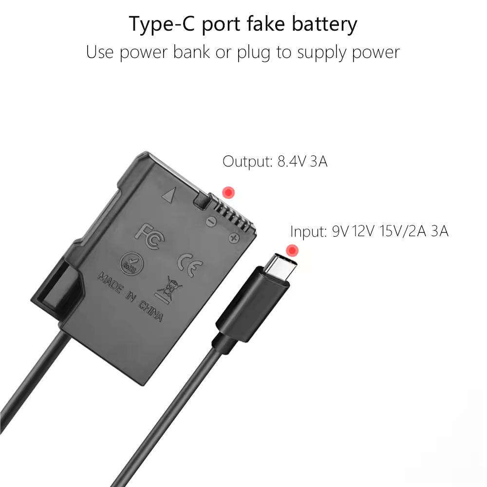 Power Bank EN-EL14 Type C Cable ACK-EL14 DC Coupler for Nikon
