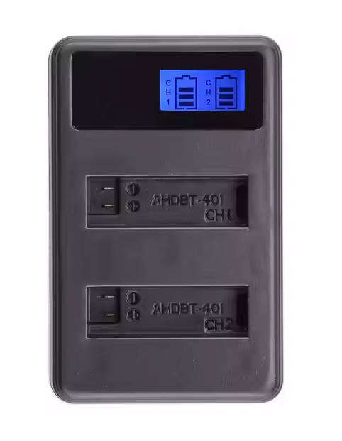 USB Dual Battery Charger for GoPro 4 Sports Cameras (LCD Display)