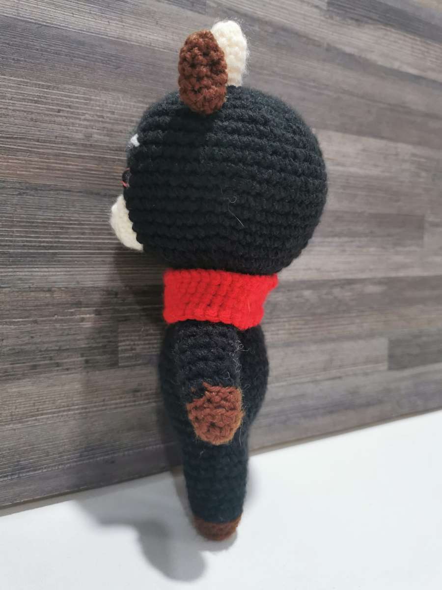 Beautiful Little Black Bull Hand Crochet Plushy