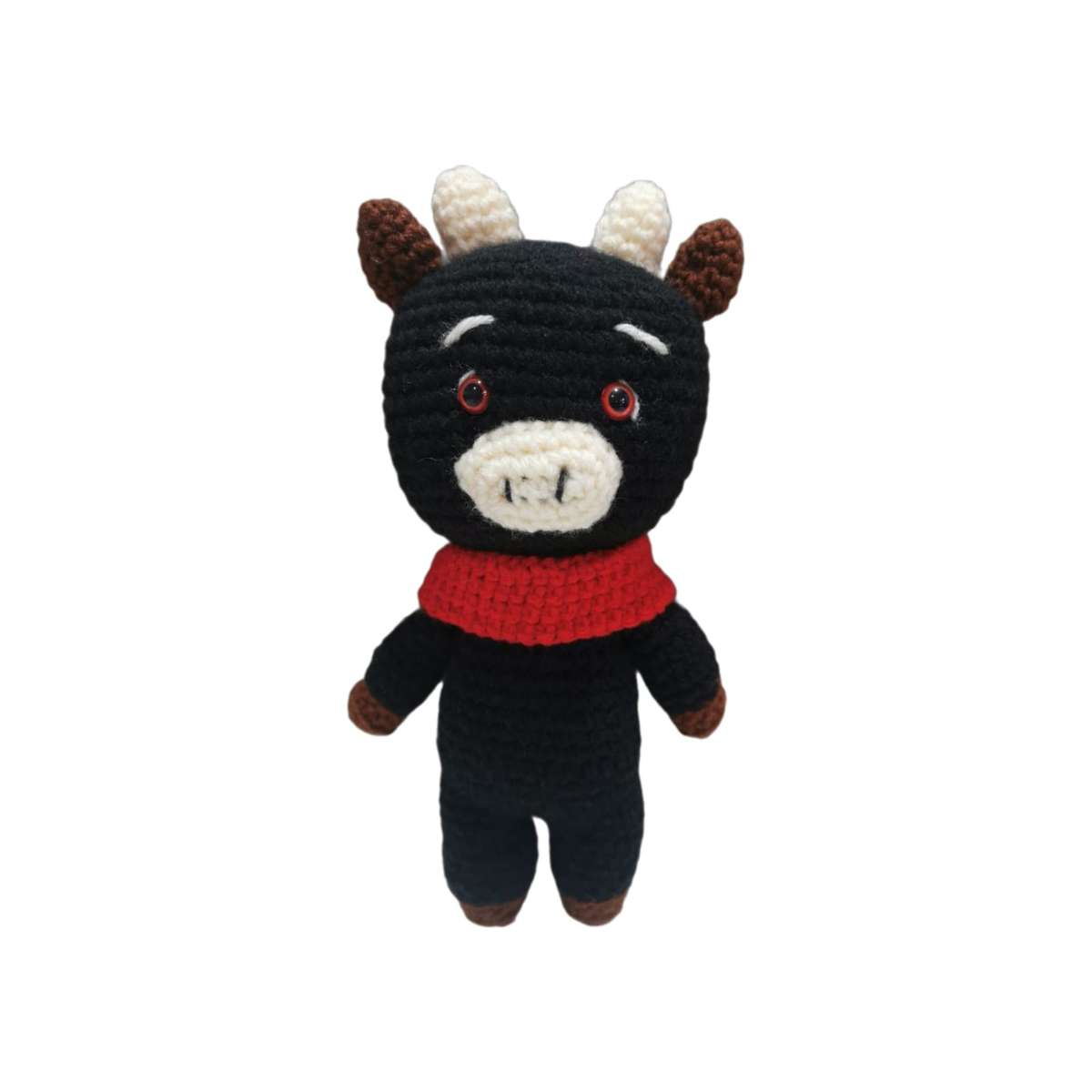 Beautiful Little Black Bull Hand Crochet Plushy