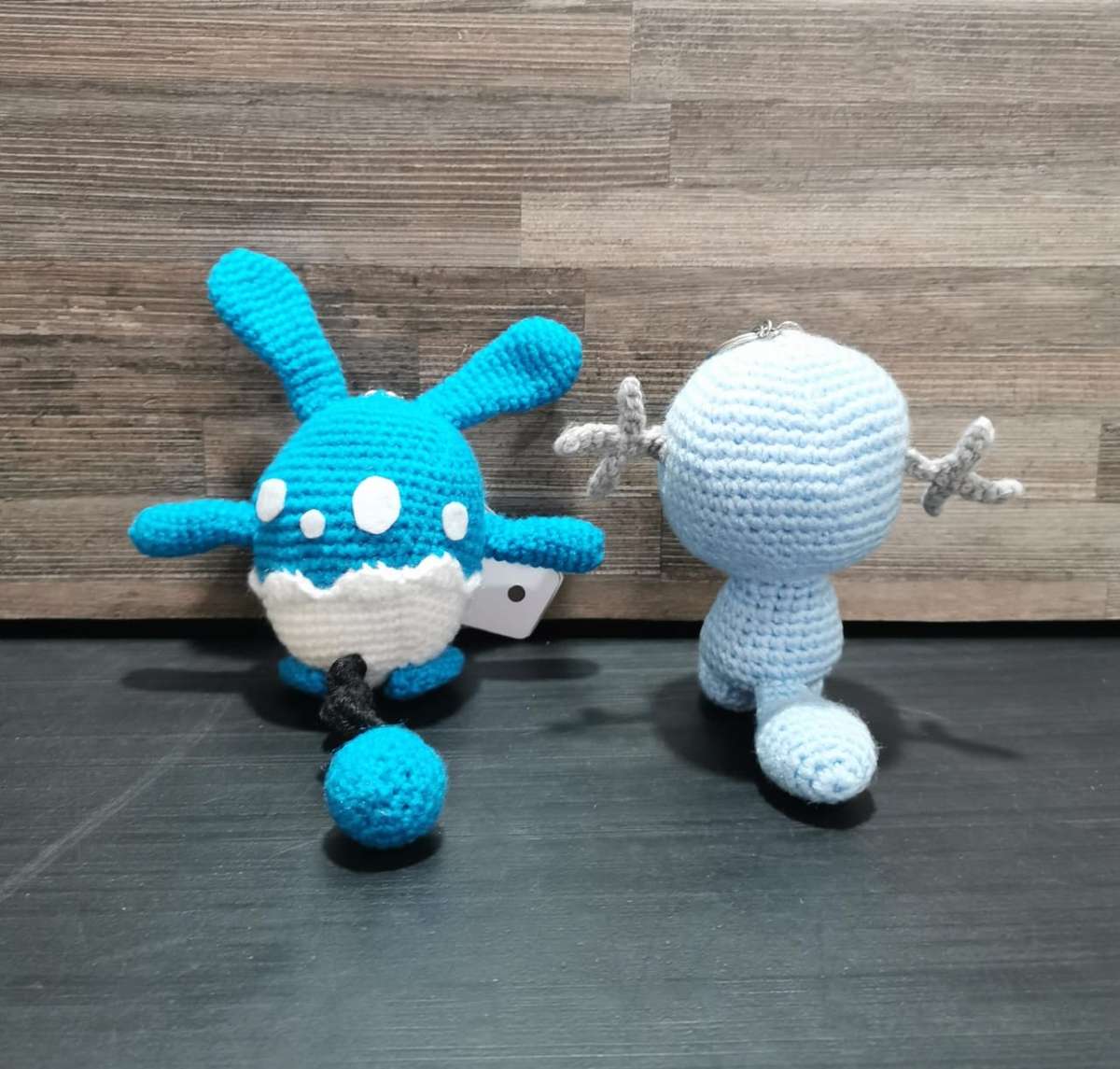 Beautiful Pokémon Azumarill and Wooper Hand Crochet Plushy