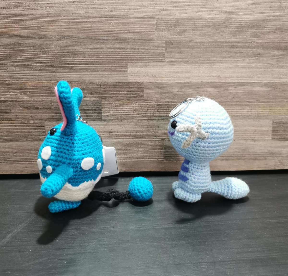 Beautiful Pokémon Azumarill and Wooper Hand Crochet Plushy