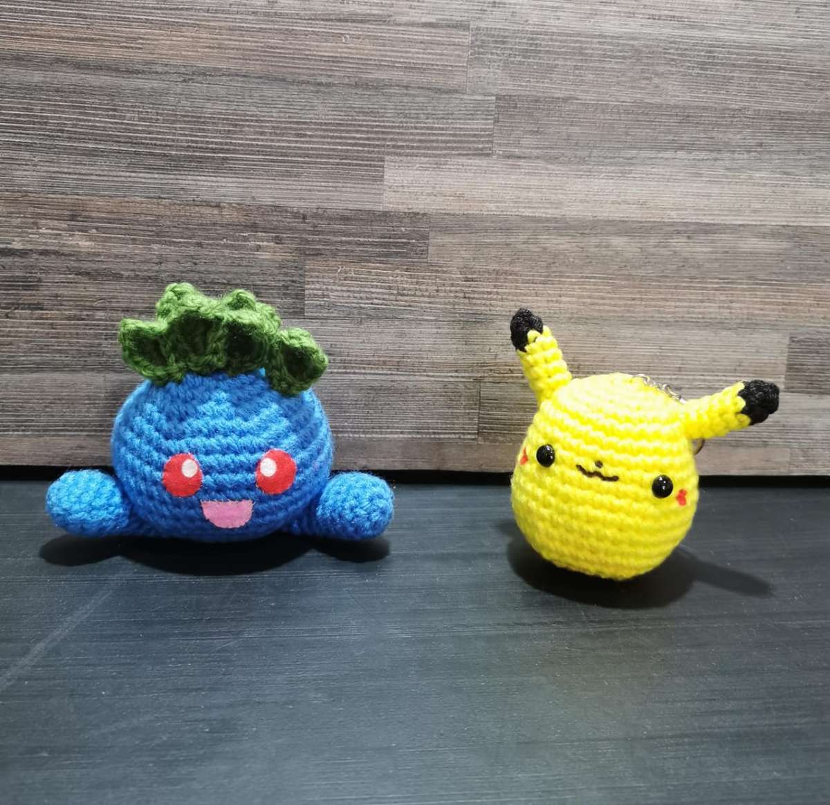 Beautiful Pokémon Pikachu and Oddish Hand Crochet Plushy