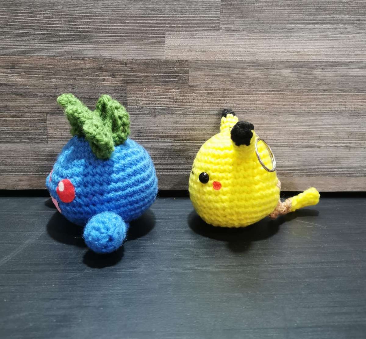 Beautiful Pokémon Pikachu and Oddish Hand Crochet Plushy