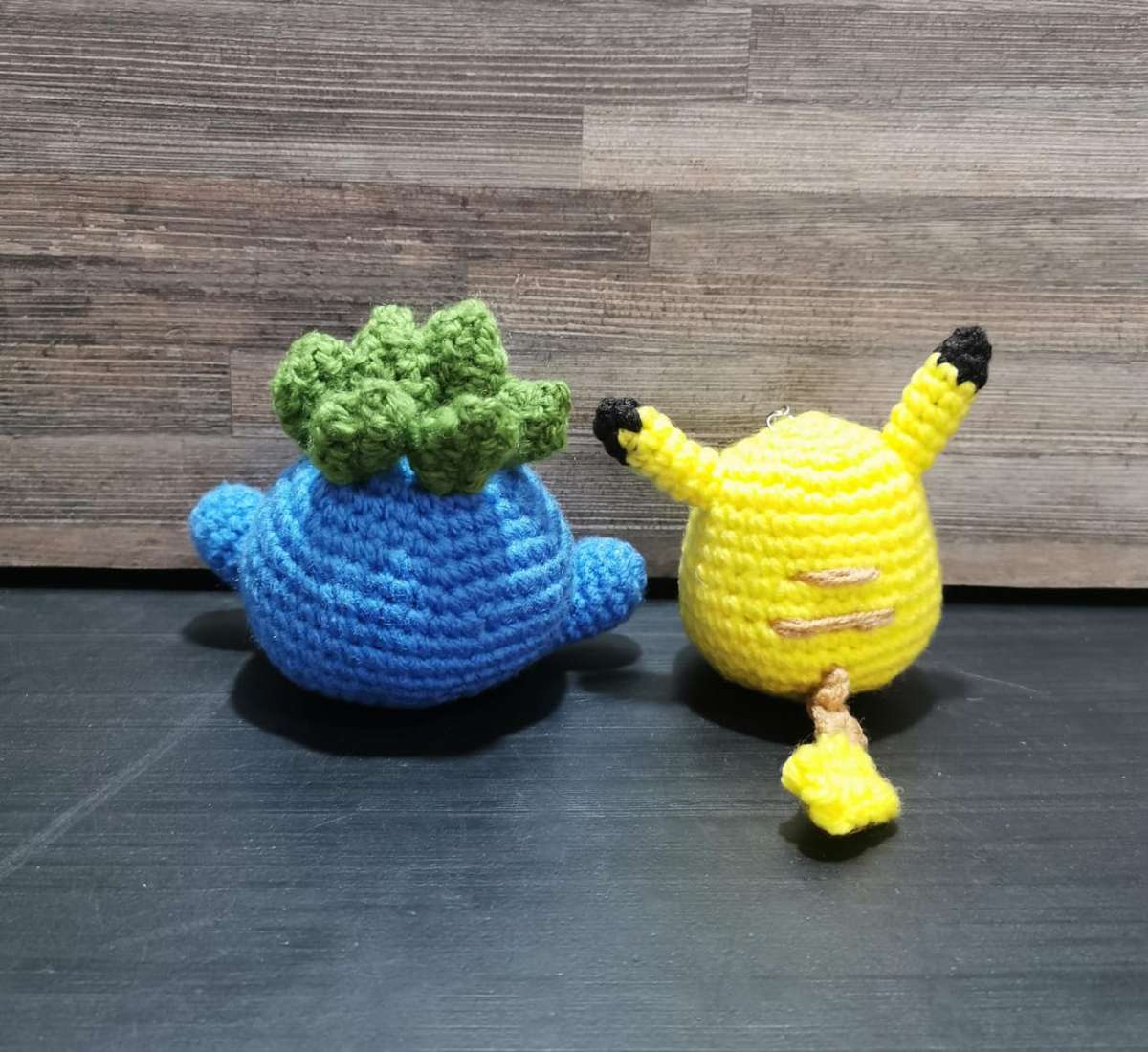Beautiful Pokémon Pikachu and Oddish Hand Crochet Plushy
