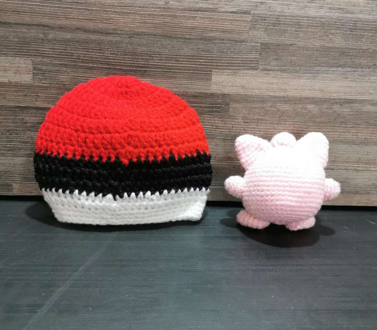 Beautiful Pokémon Pokeball Beanie and Jigglypuff Hand Crochet Plushy