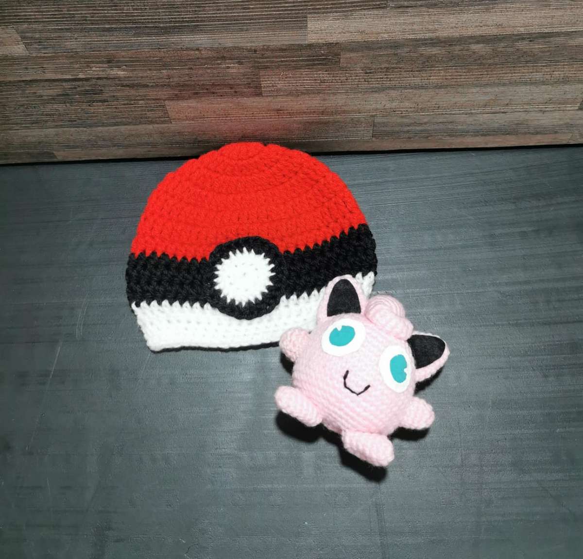 Beautiful Pokémon Pokeball Beanie and Jigglypuff Hand Crochet Plushy
