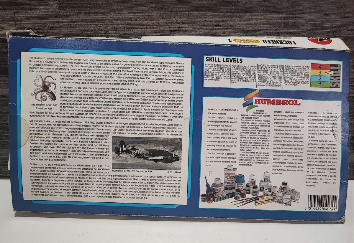 Vintage Airfix Lockheed Hudson 1 Aircraft Kit Scale 1:72