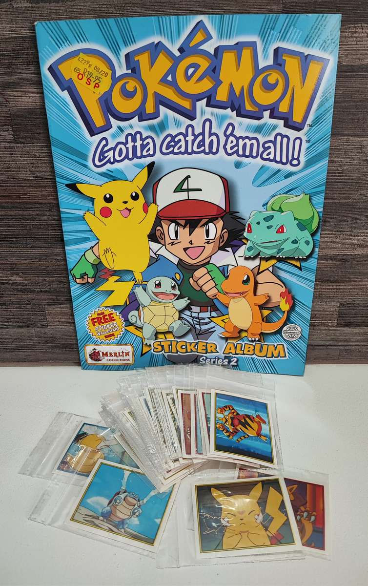 Vintage 2000 Topps Pokémon Series 2 Sticker Album & Collectible Stickers
