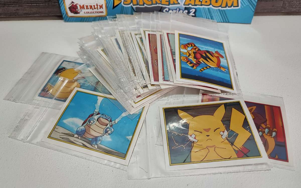 Vintage 2000 Topps Pokémon Series 2 Sticker Album & Collectible Stickers