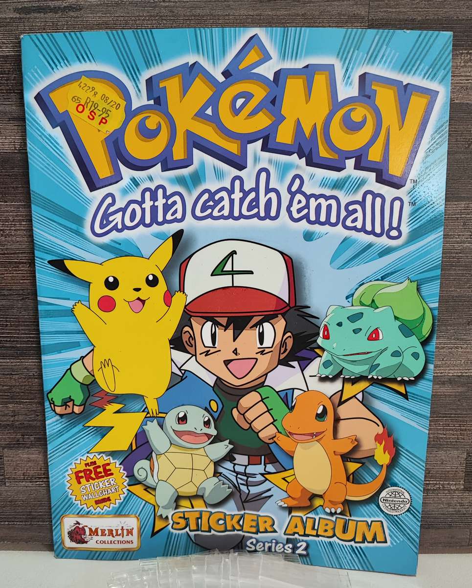Vintage 2000 Topps Pokémon Series 2 Sticker Album & Collectible Stickers