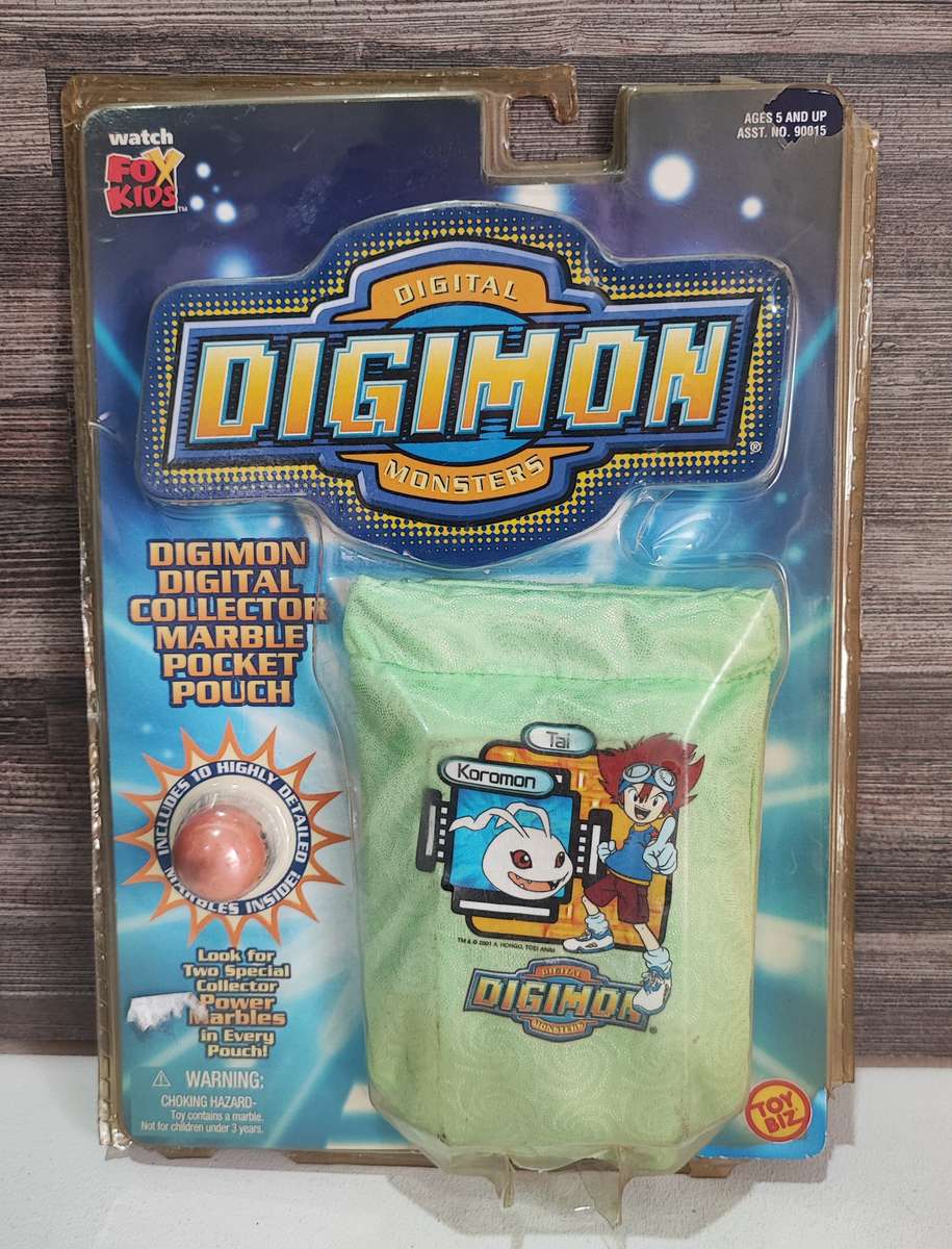 2001 Digimon Collectable Marbles and Marble Pouch