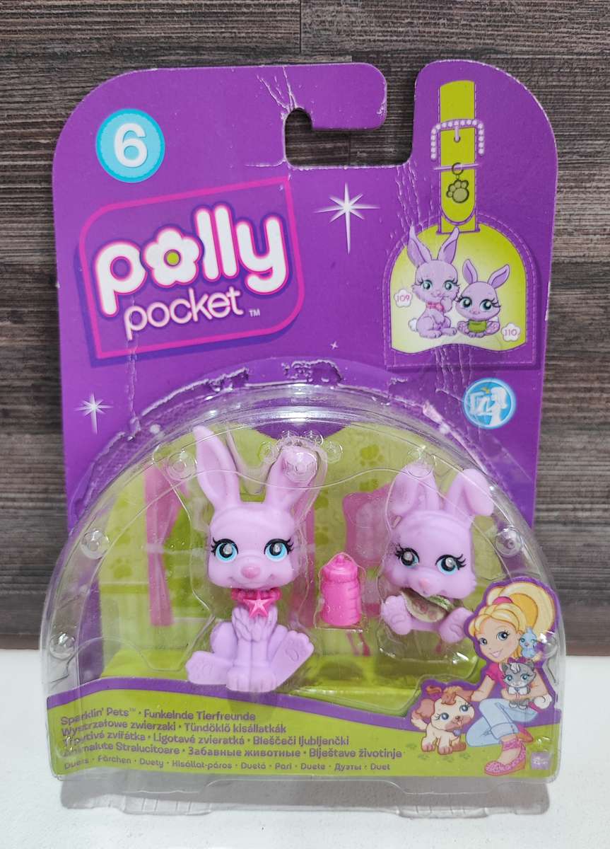 2012 Mattel Polly Pocket - Sparkling Pets Bunny Set
