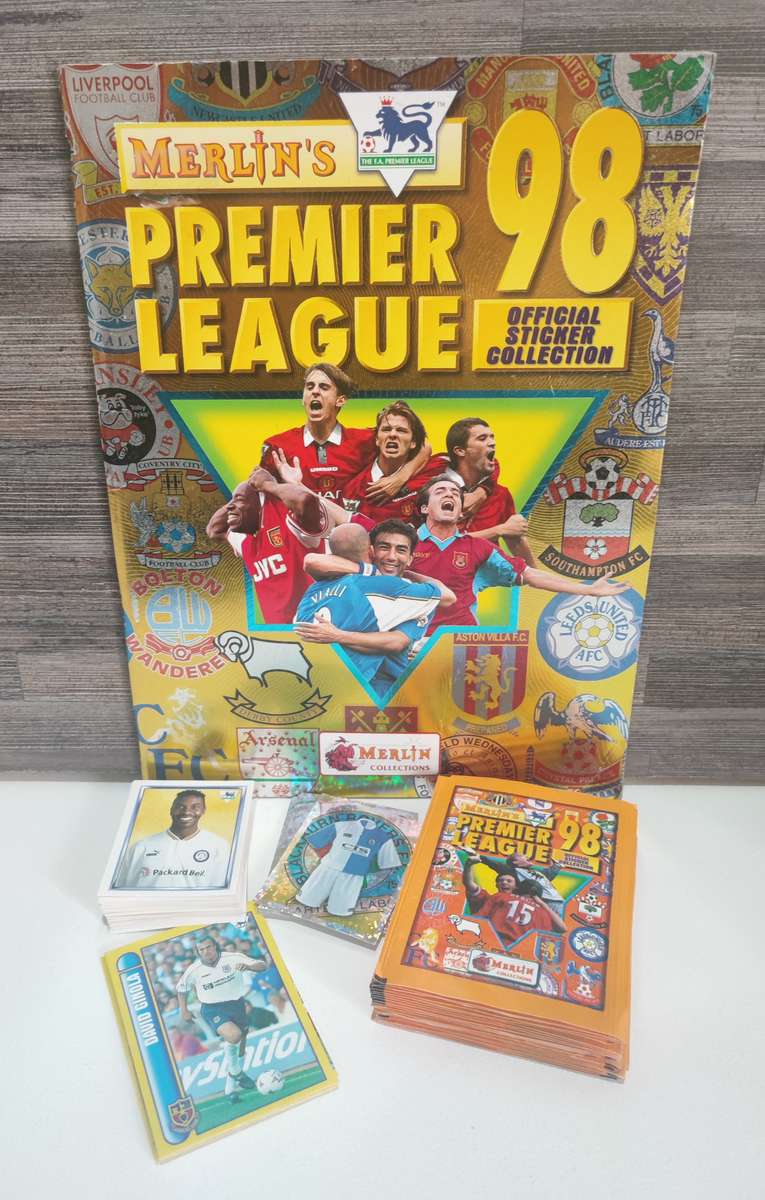 1998 Merlin`s by Topps Premier League Sticker Album & Collectible Stickers