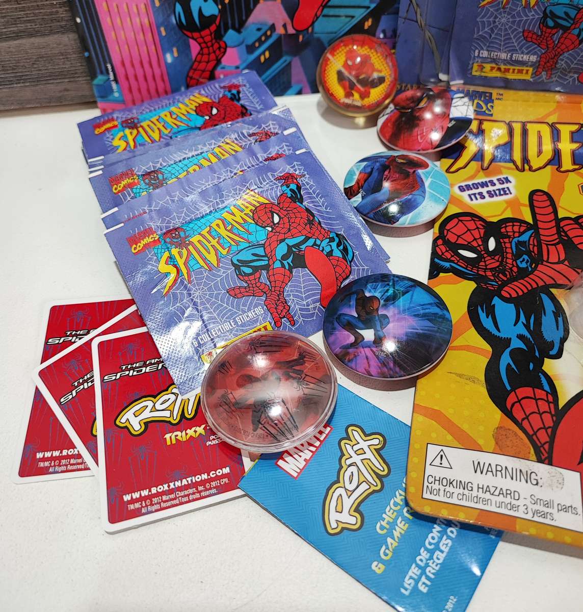 1995 Panini Marvel`s Spiderman Sticker Album, Collectible Stickers and Toys Combo