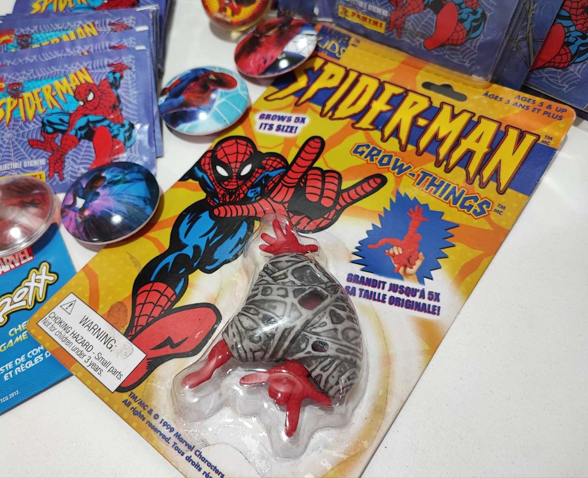 1995 Panini Marvel`s Spiderman Sticker Album, Collectible Stickers and Toys Combo