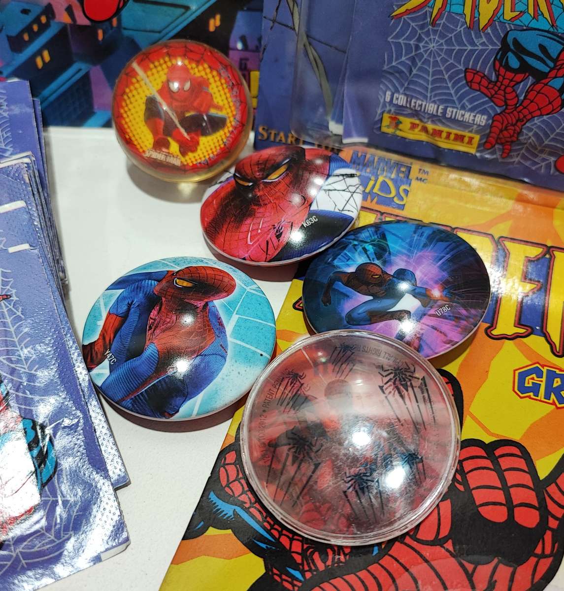 1995 Panini Marvel`s Spiderman Sticker Album, Collectible Stickers and Toys Combo