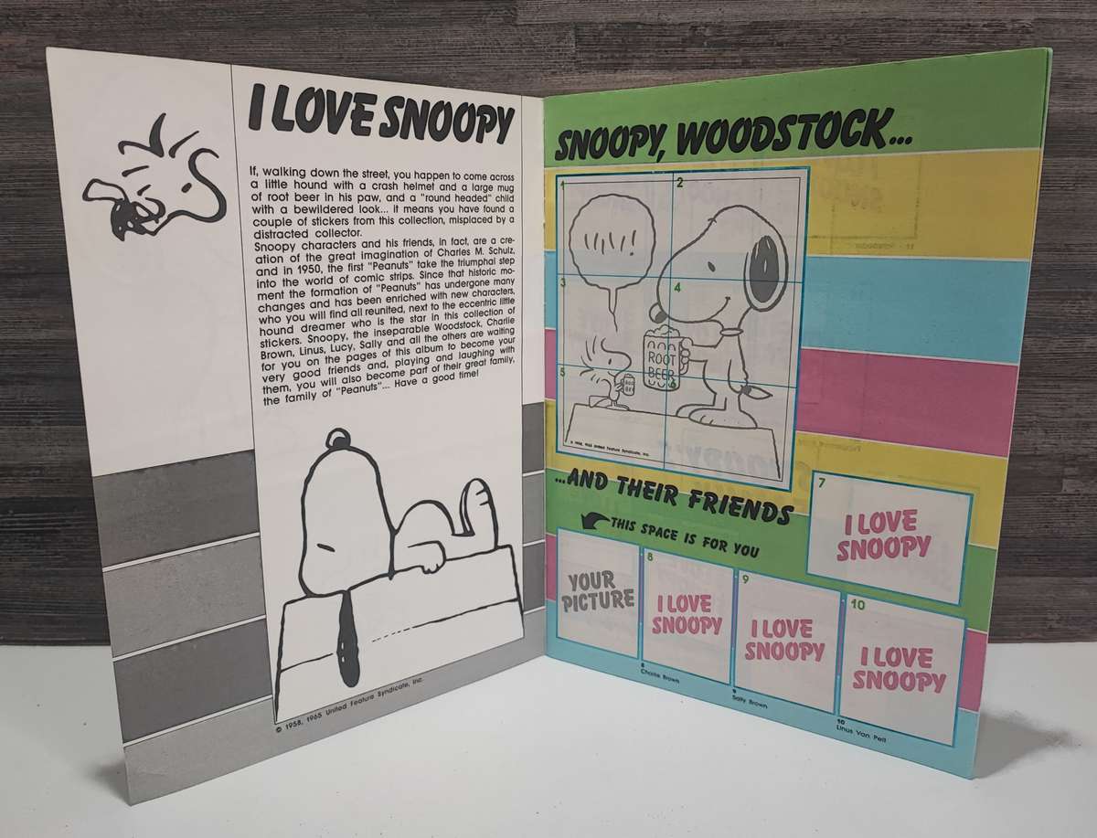 1986 Panini I Love Snoopy Sticker Album(Excellent Condition)