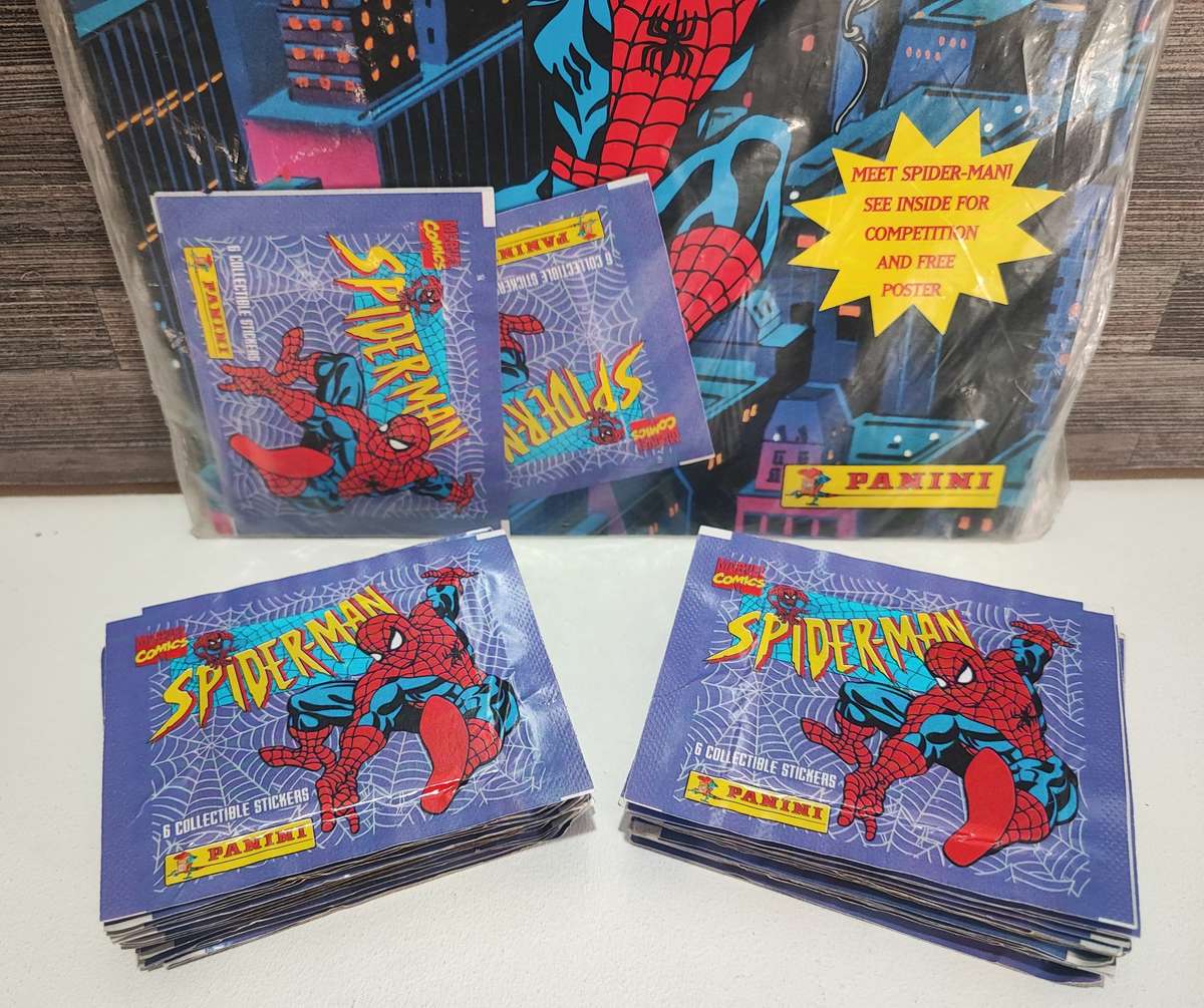 1995 Panini Marvel`s Spiderman Sticker Album/Comic Book Combo