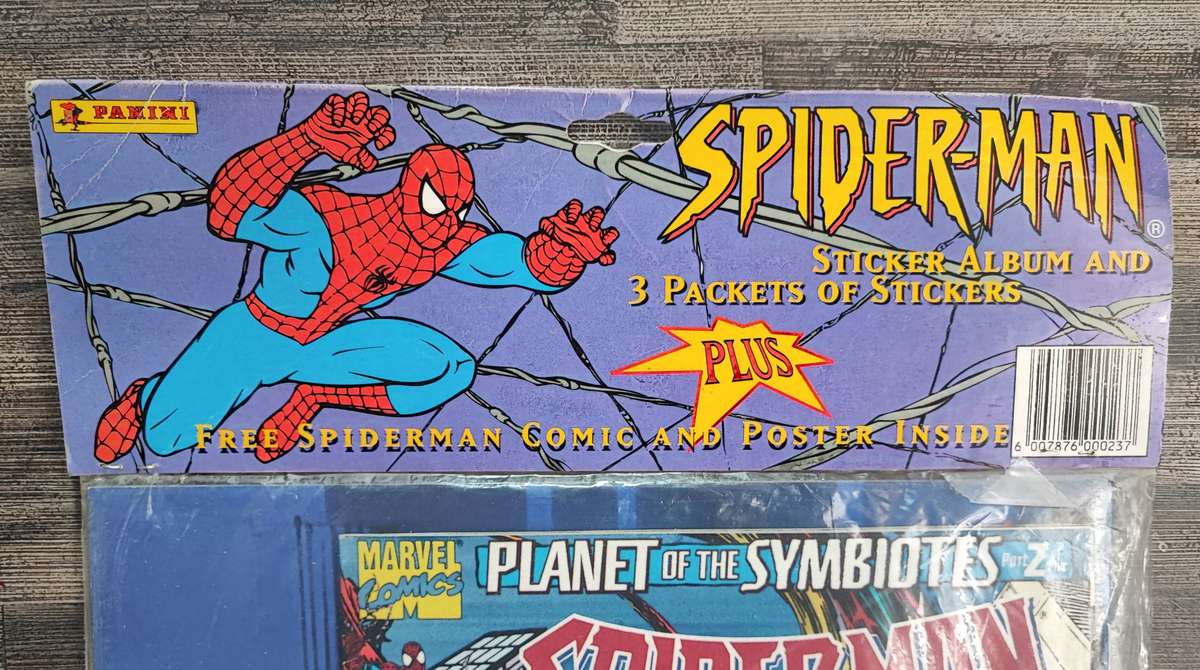 1995 Panini Marvel`s Spiderman Sticker Album/Comic Book Combo