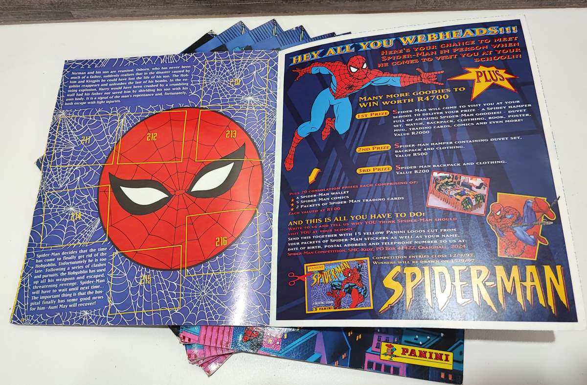 1995 Panini Marvel`s Spiderman Sticker Albums(One Bid for all)