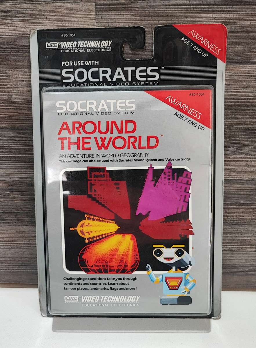 Vintage 1989 Socrates Around the World Game Cartridge
