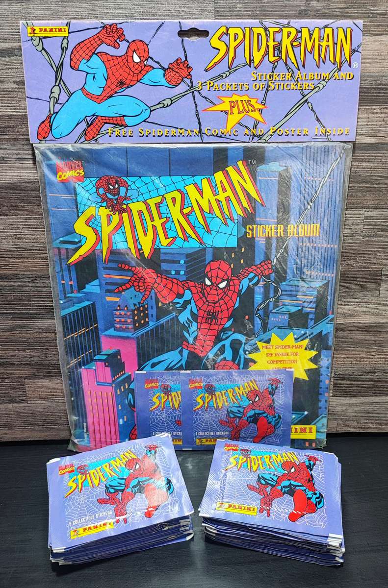 1995 Panini Marvel`s Spiderman Sticker Album/Comic Book Combo