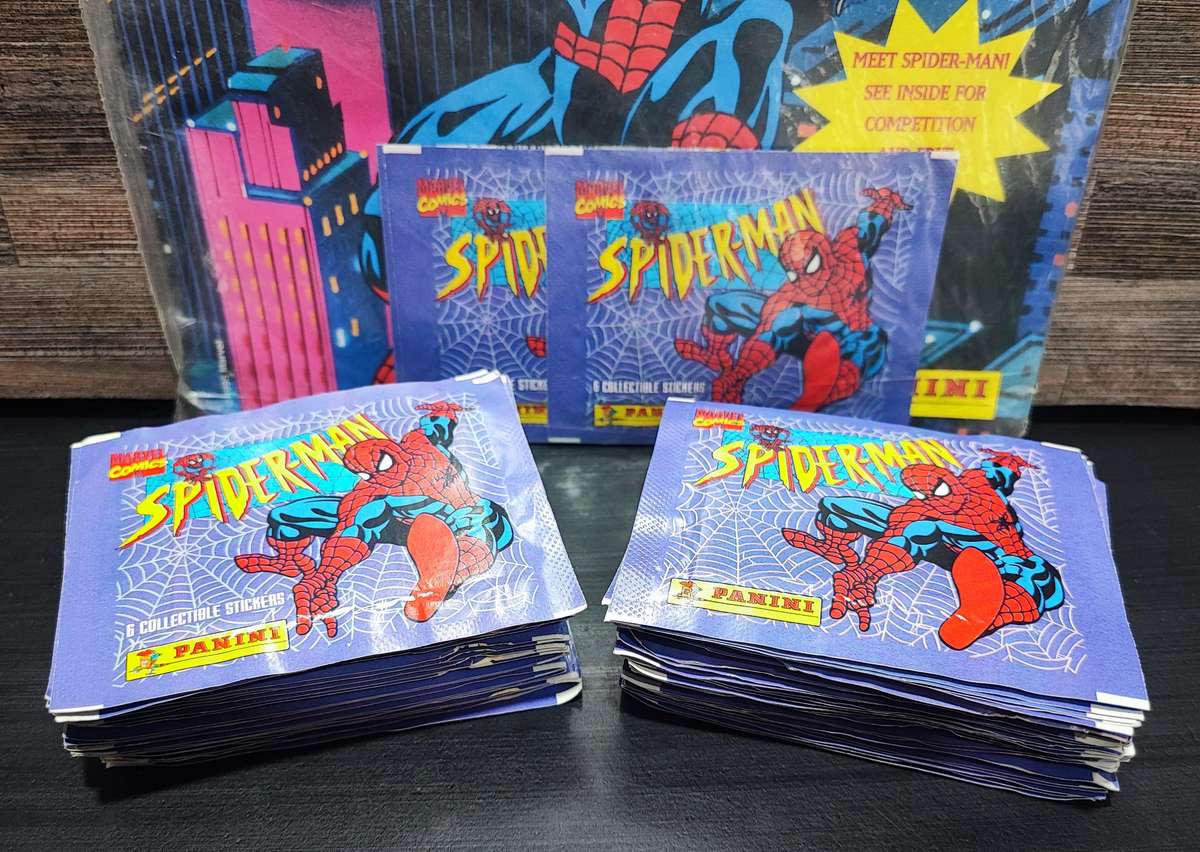 1995 Panini Marvel`s Spiderman Sticker Album/Comic Book Combo
