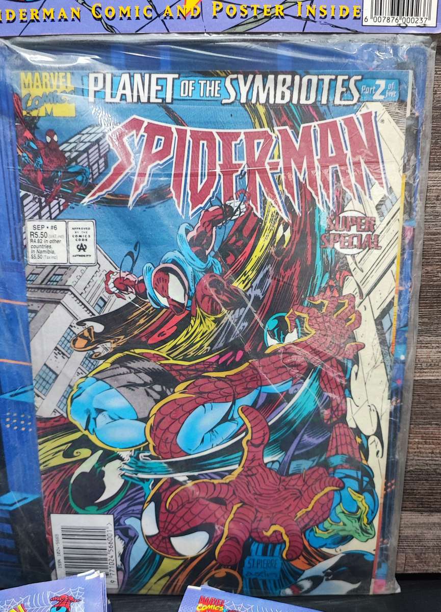 1995 Panini Marvel`s Spiderman Sticker Album/Comic Book Combo