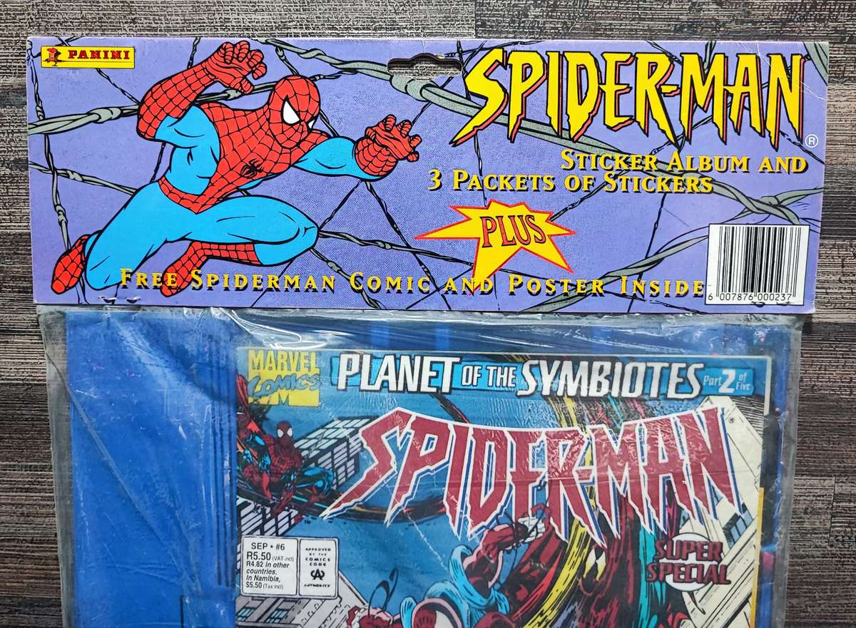 1995 Panini Marvel`s Spiderman Sticker Album/Comic Book Combo