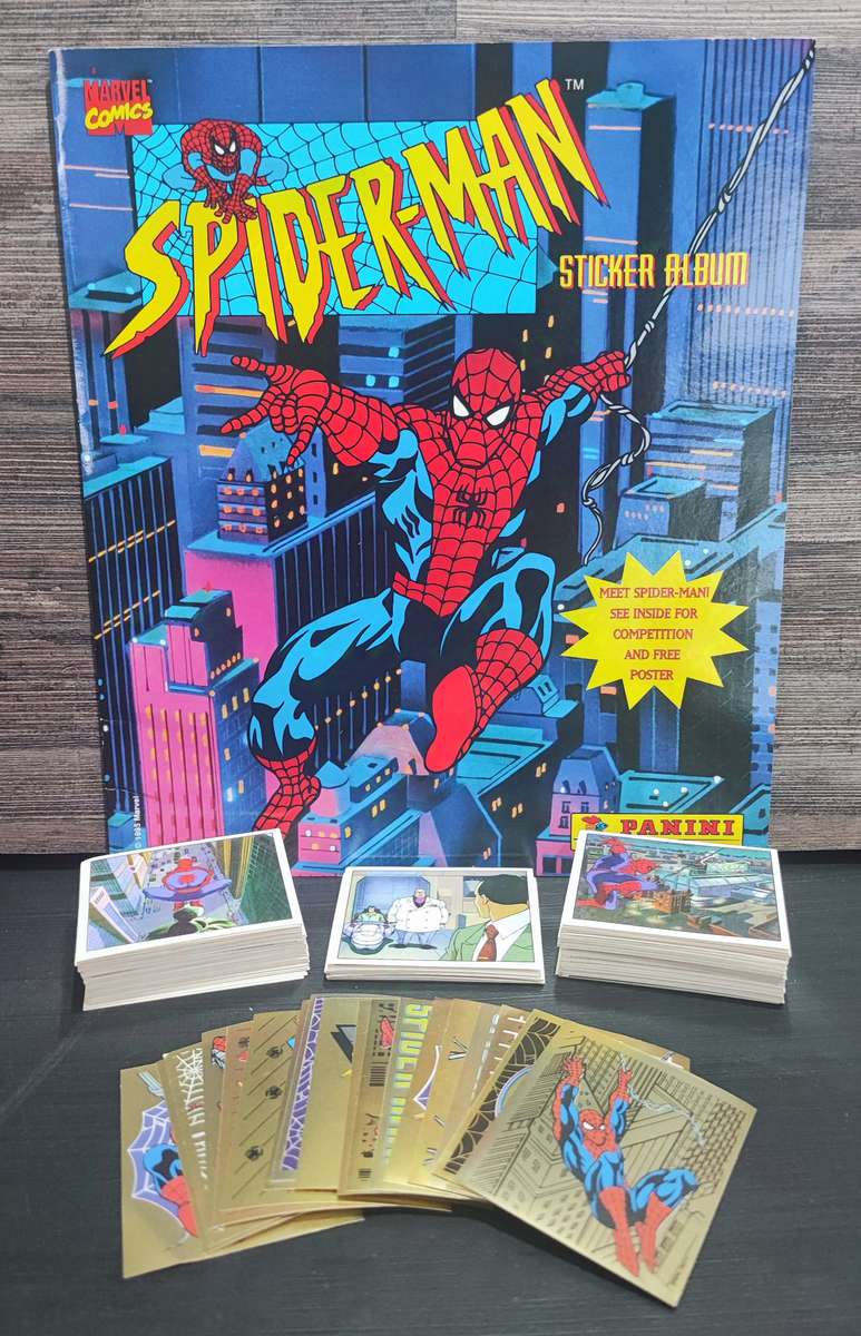 1995 Panini Marvel`s Spiderman Sticker Albums and Collectible Stickers(Complete Set)