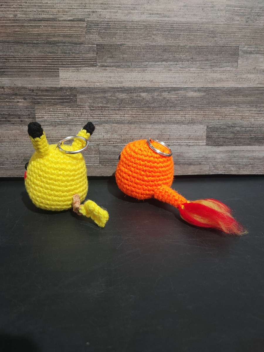 Beautiful Pokémon Charmander and Pikachu Keychain Plushy