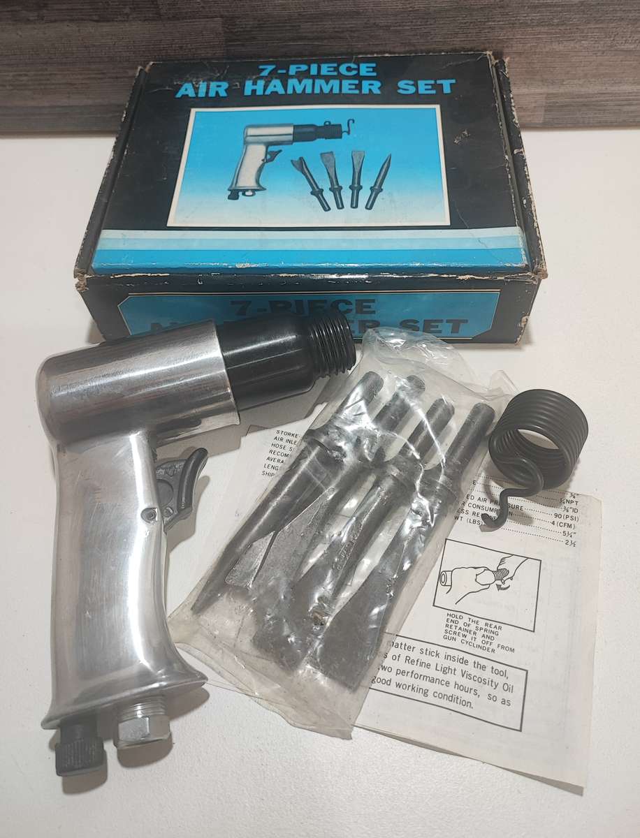 Seven piece air hammer set