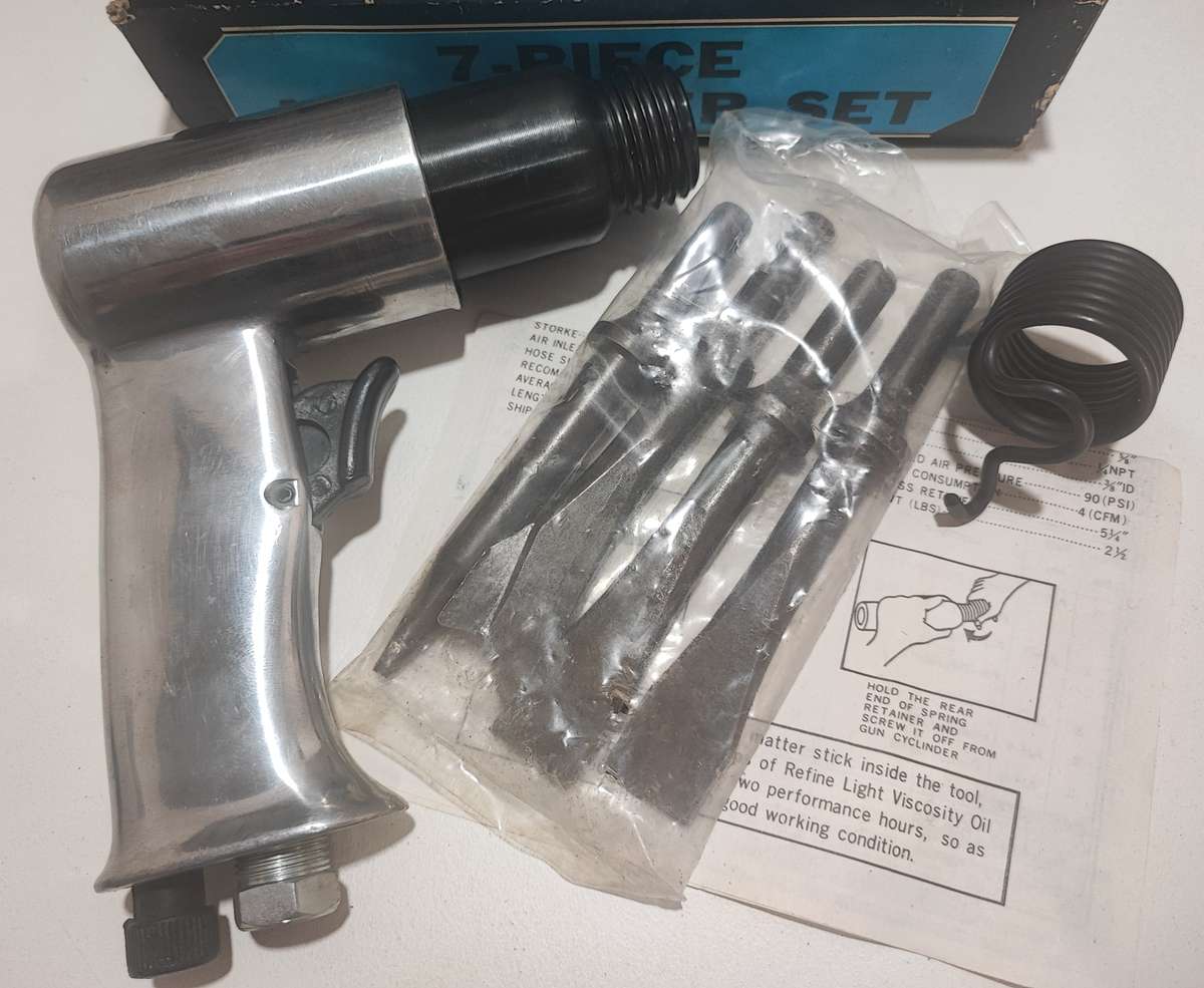 Seven piece air hammer set