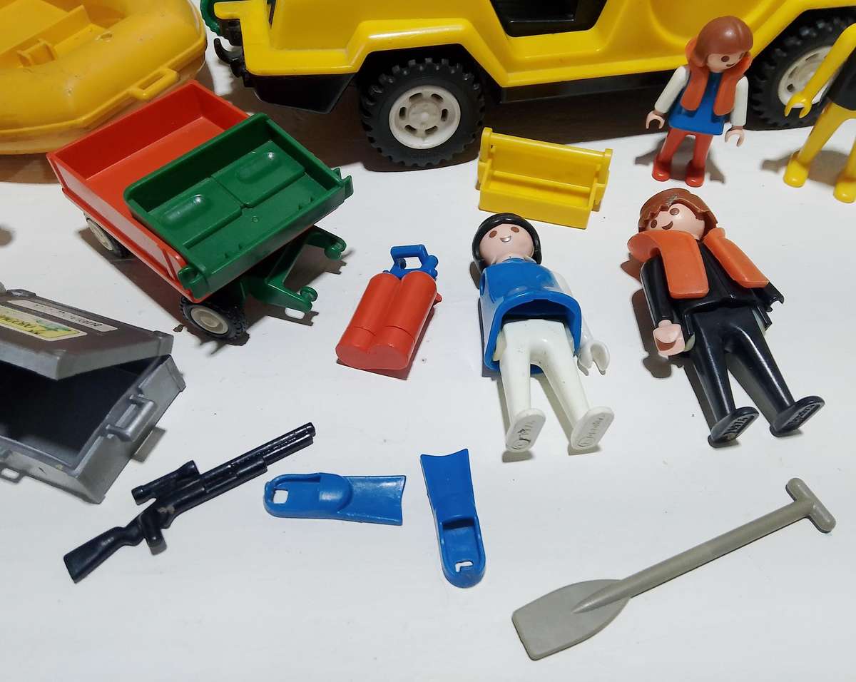 Rare 70's Playmobil Figures and Vehicle